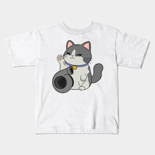 Maneki-Neko Grey Kids T-Shirt